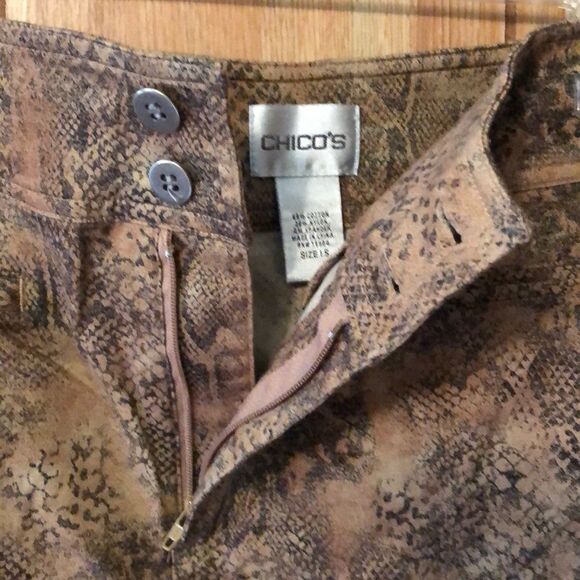 Chico's Brown Snakeskin Print Pencil Skirt 1.5 Medium - Picture 6 of 13